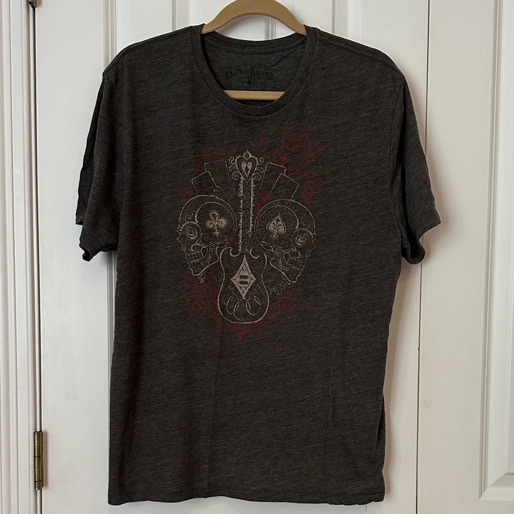 Lucky Brand Dark Gray Graphic Tee